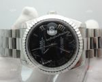 Copy Rolex Datejust Black Face Stainless Steel President Band